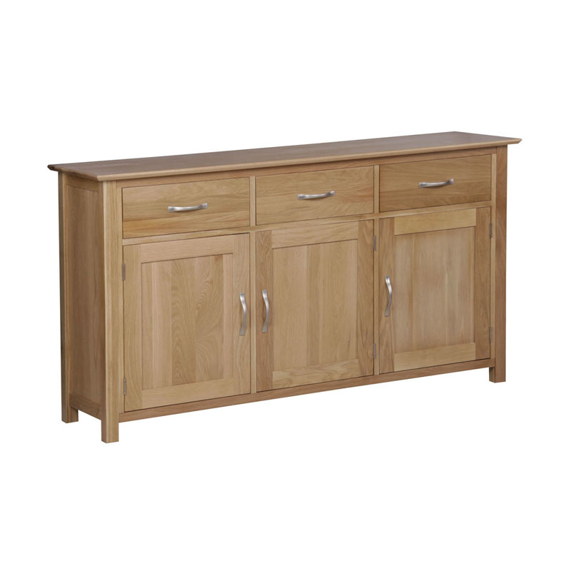 Oak ທີ່ທັນສະໄຫມ 3 ປະຕູ 3 Drawer Sideboard